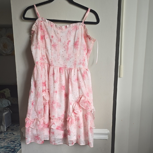 Pink Ruffled Kids Dress - Picture 3 of 5
